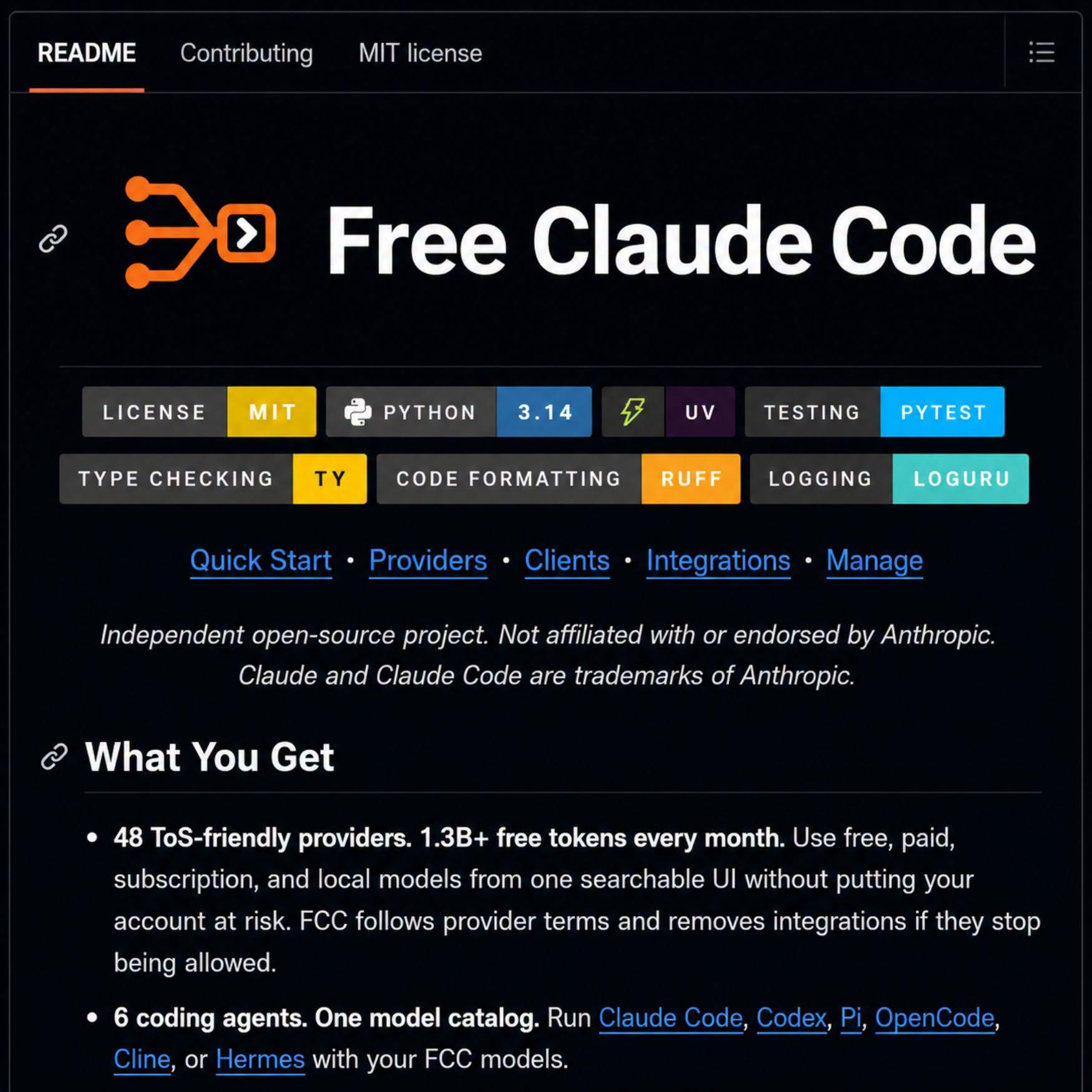 50 бесплатных провайдеров для Claude Code и Codex в одном репозитории