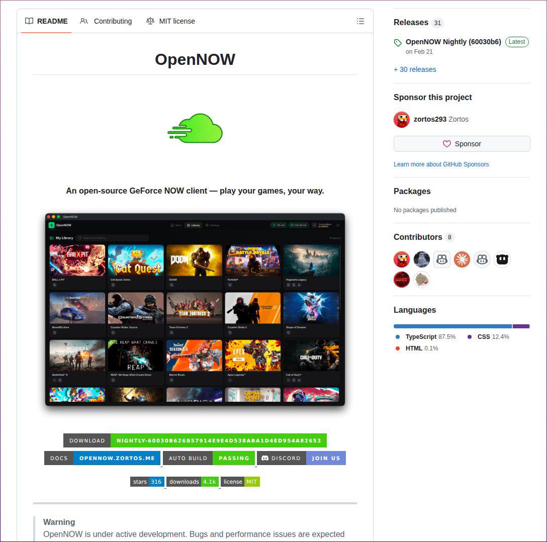 OpenNOW: бесплатная альтернатива GeForce NOW с открытым кодом