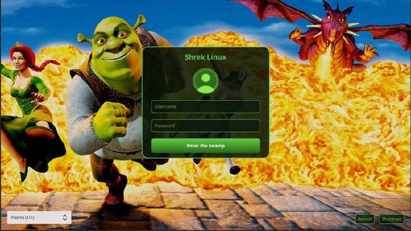 Shrek Linux: дистрибутив с тематикой мультфильма вышел на базе KUbuntu