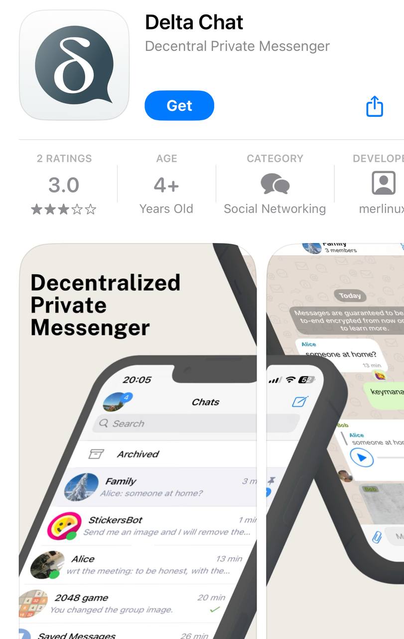 Мессенджер Delta Chat работает через российскую почту