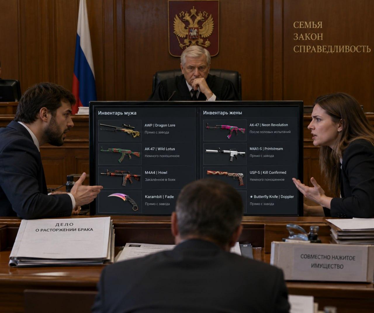 Скины из Counter-Strike могут ПОДЕЛИТЬ при разводе — виртуал