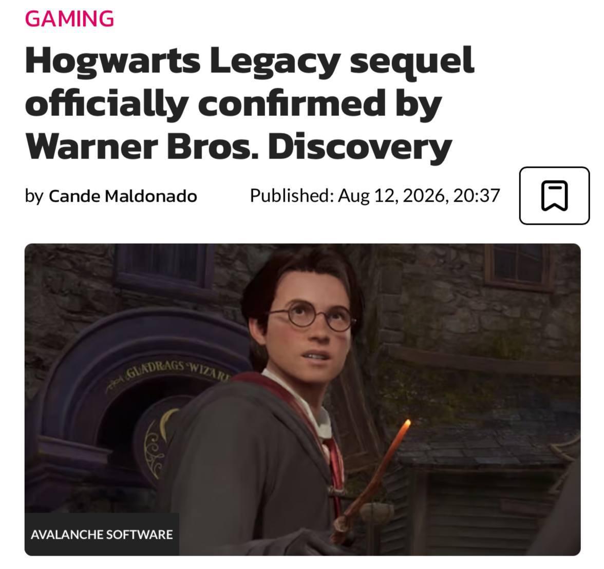 Hogwarts Legacy: официальное подтверждение сиквела