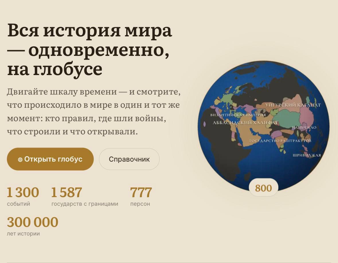 Путешествуем по истории человечества на одном сайте — нашли 