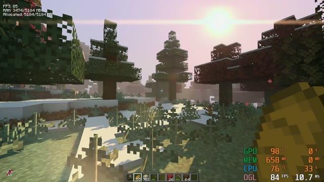 Мод Luxium для Minecraft: 80 FPS на встроенной графике Intel UHD 620 — 1 из 2