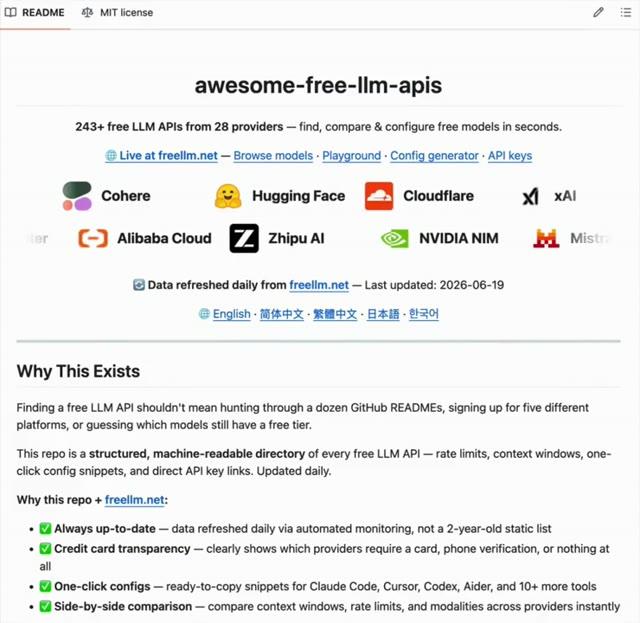 Бесплатные API для нейросетей собрали в одном месте — 243+ м — 1 из 2