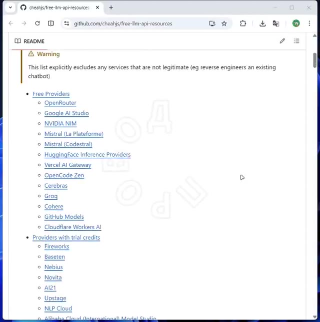 Бесплатные API для запуска ИИ-проектов