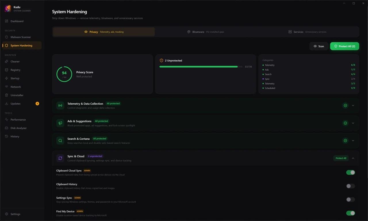 Kudu: мощная альтернатива CCleaner с режимом гейминга