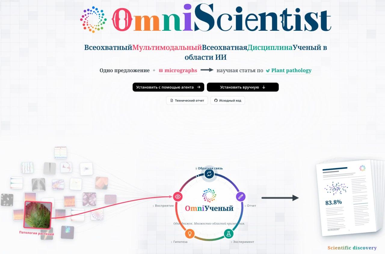 OmniScientist: ИИ-исследователь для научных статей и таблиц
